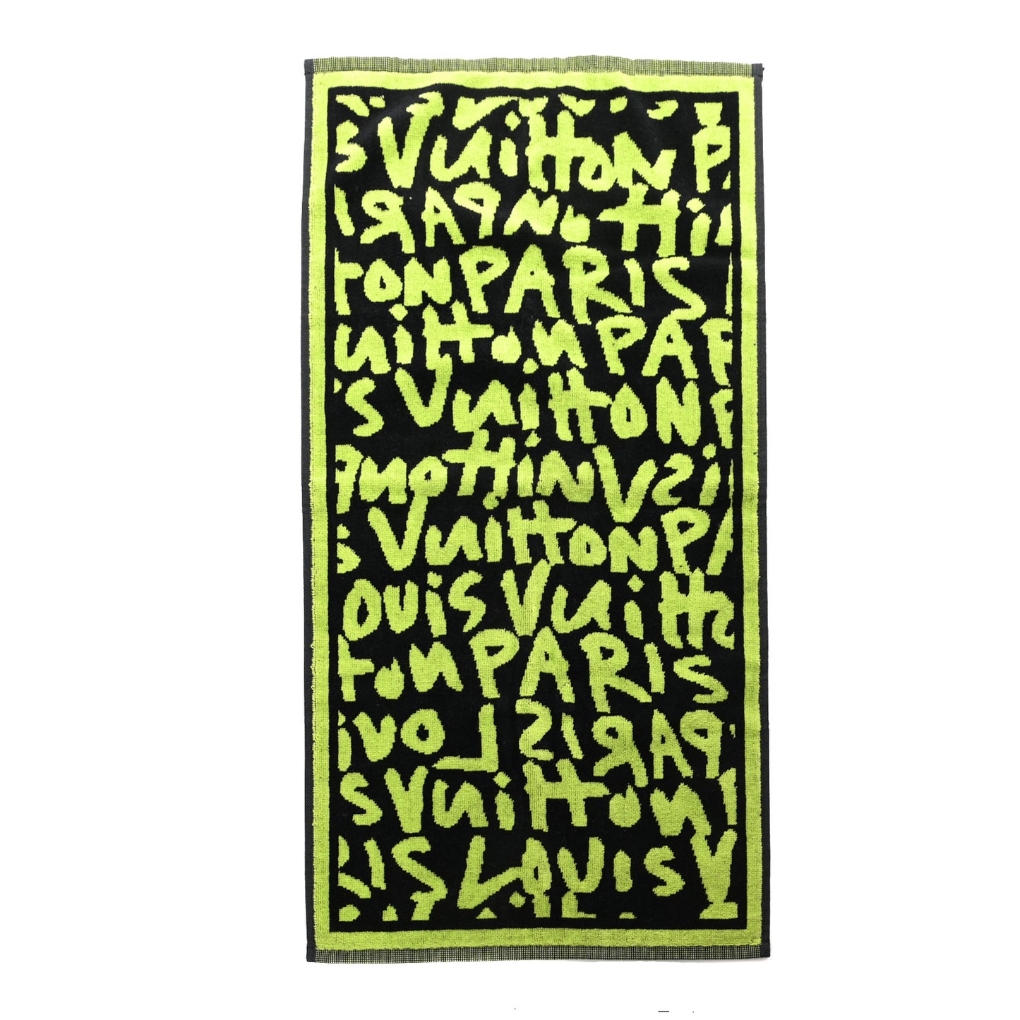 Cotton Monogram Graffiti Beach Towel Green