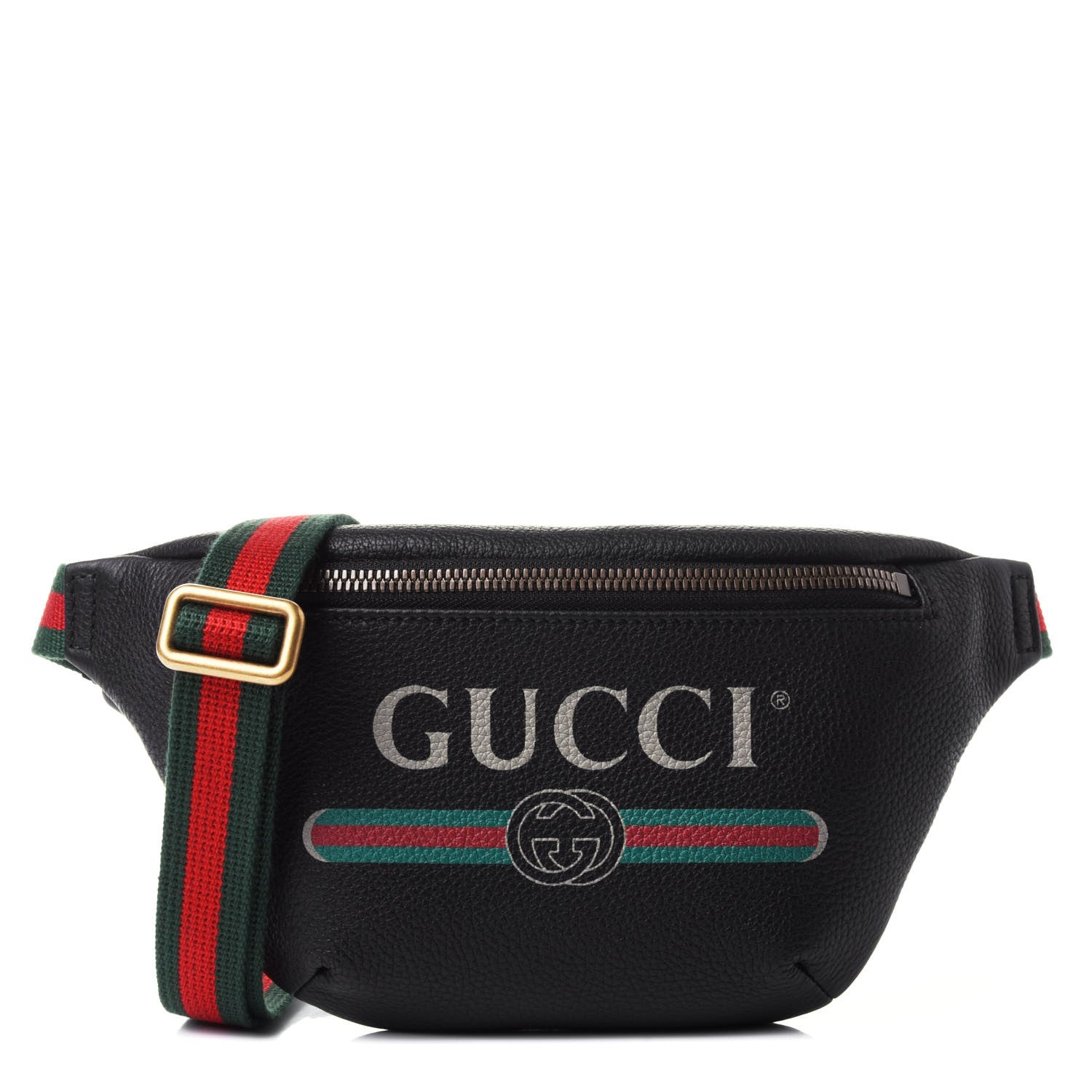Gucci Grained Calfskin Small Logo Belt Bag Black 1 of 4