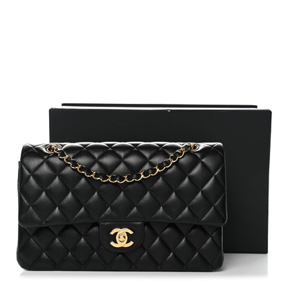 Chanel Lambskin Quilted Medium Double Flap Black 13 of 13