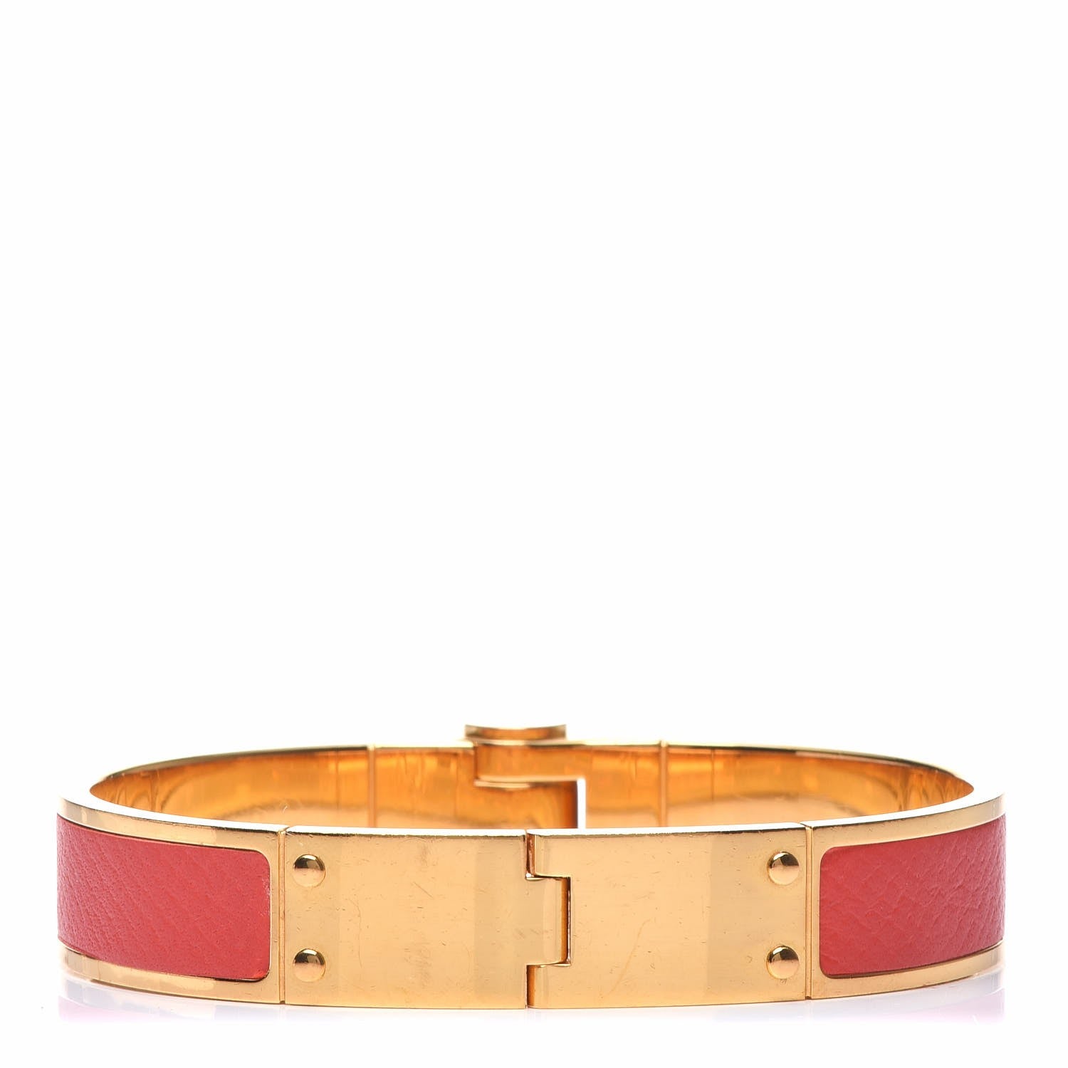 Hermes Epsom Charniere Uni Narrow Hinged Bracelet M Rose Jaipur 3 of 5