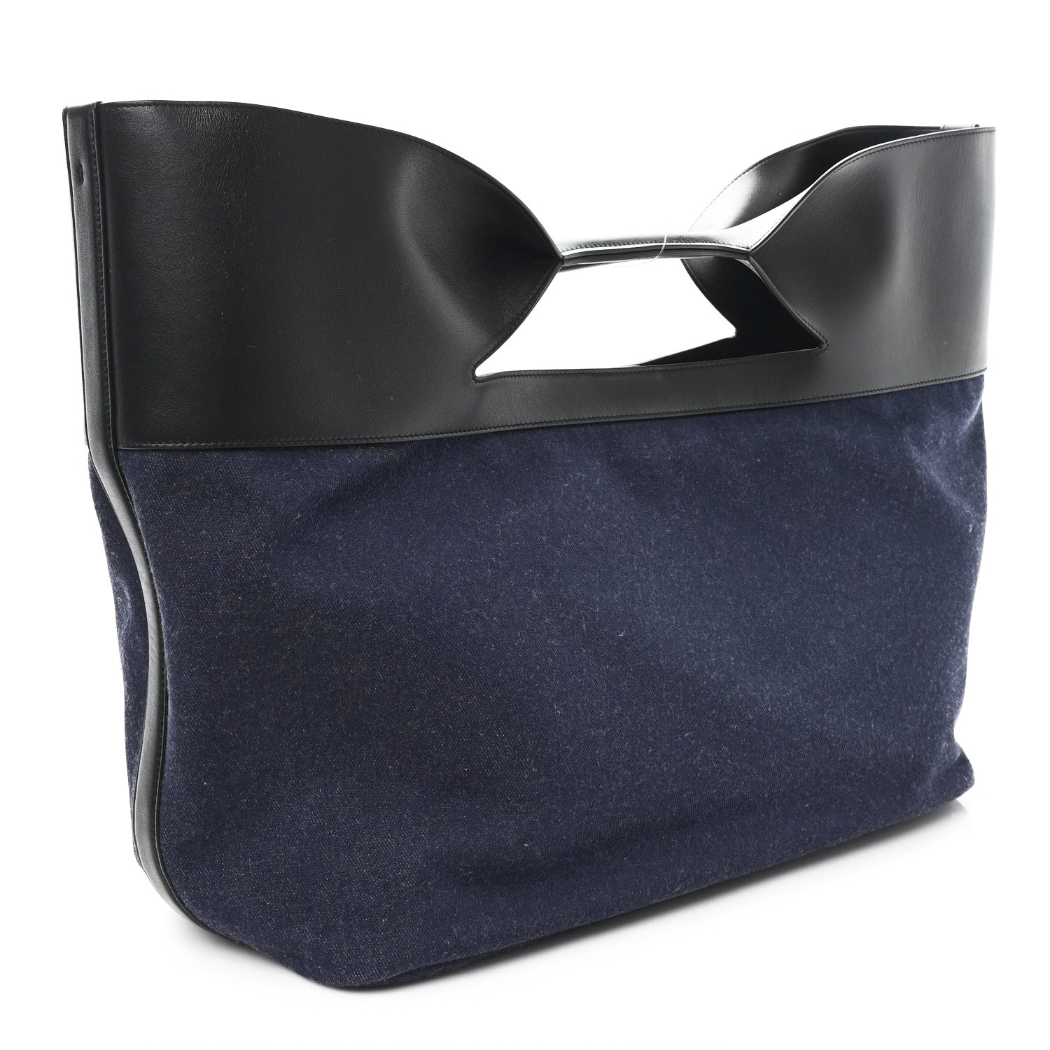 Alexander McQueen Calfskin Denim Large The Bow Bag Blue Black 4 of 10