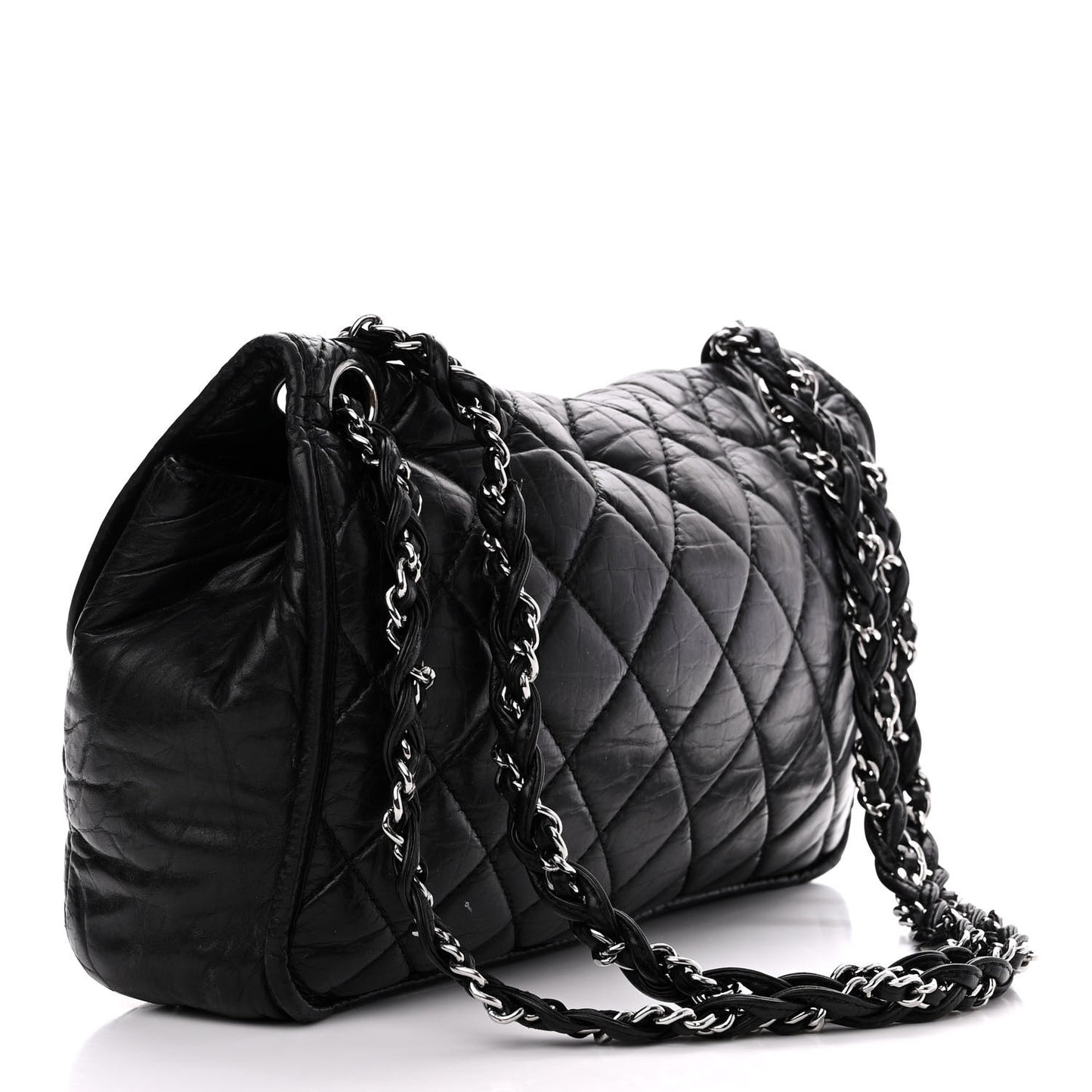 Aged Calfskin Vintage Ligne Flap Black