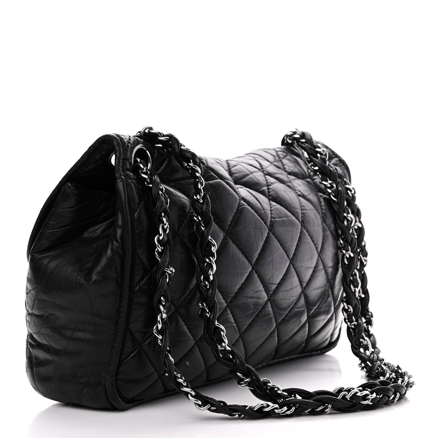 Chanel Aged Calfskin Vintage Ligne Flap Black 3 of 10
