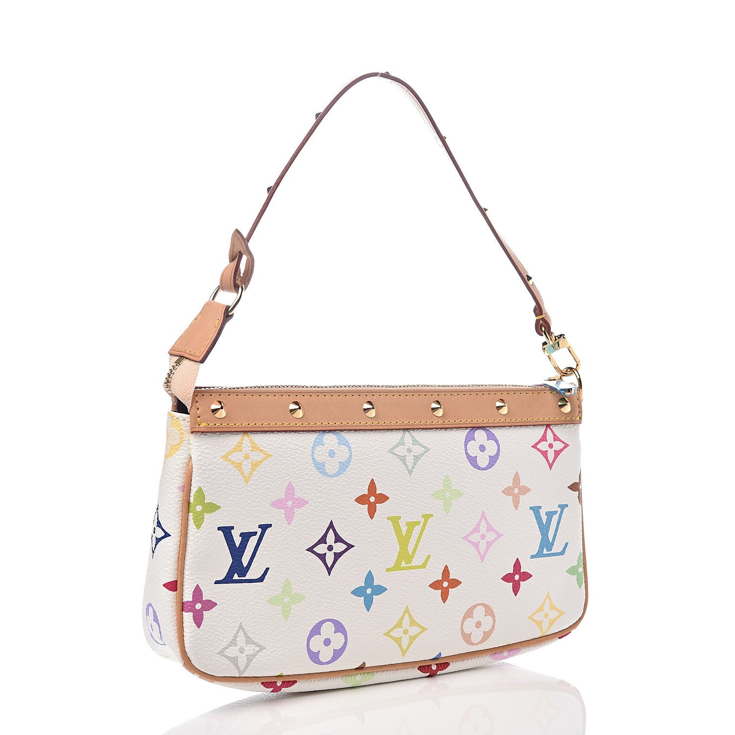 Louis Vuitton Monogram Multicolor Pochette Accessories White 2 of 12