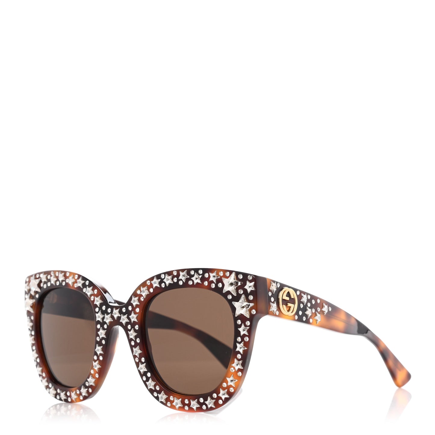 Acetate Stars Cat Eye Sunglasses GG0116S Havana