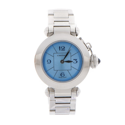 Cartier Stainless Steel 27mm Miss Pasha Quartz Watch Blue 1 of 11