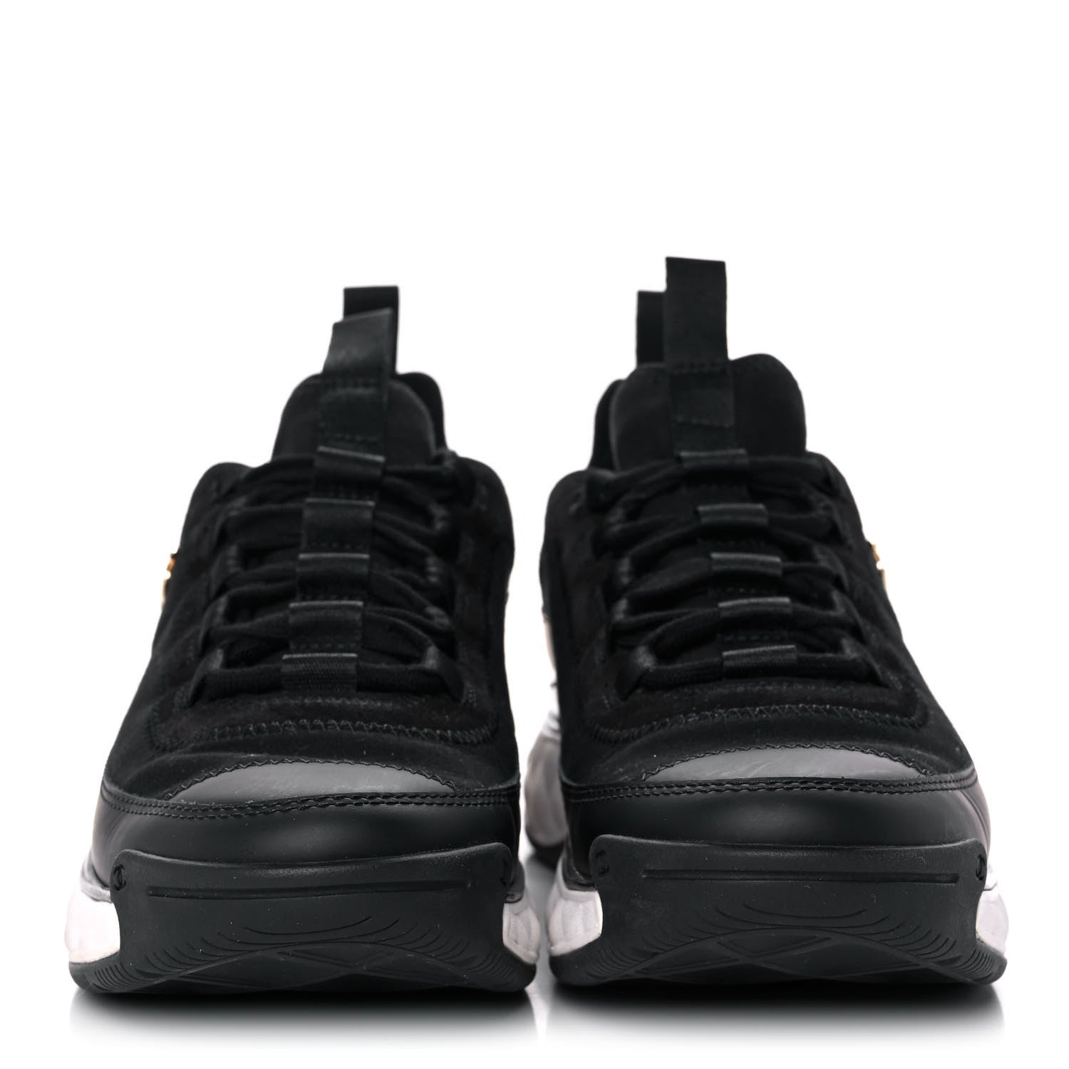 Chanel Velvet Calfskin Mixed Fibers CC Sneakers 38 Black 2 of 9
