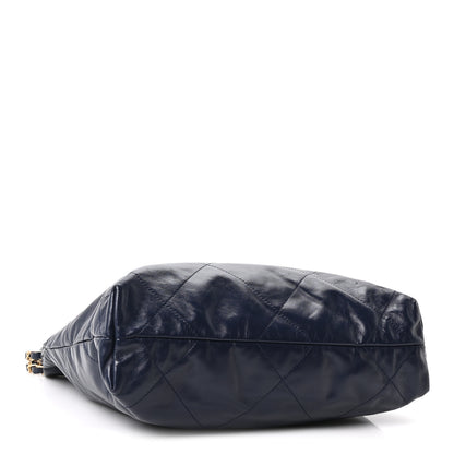 Chanel Shiny Calfskin Quilted Small Chanel 22 Navy 5 of 11