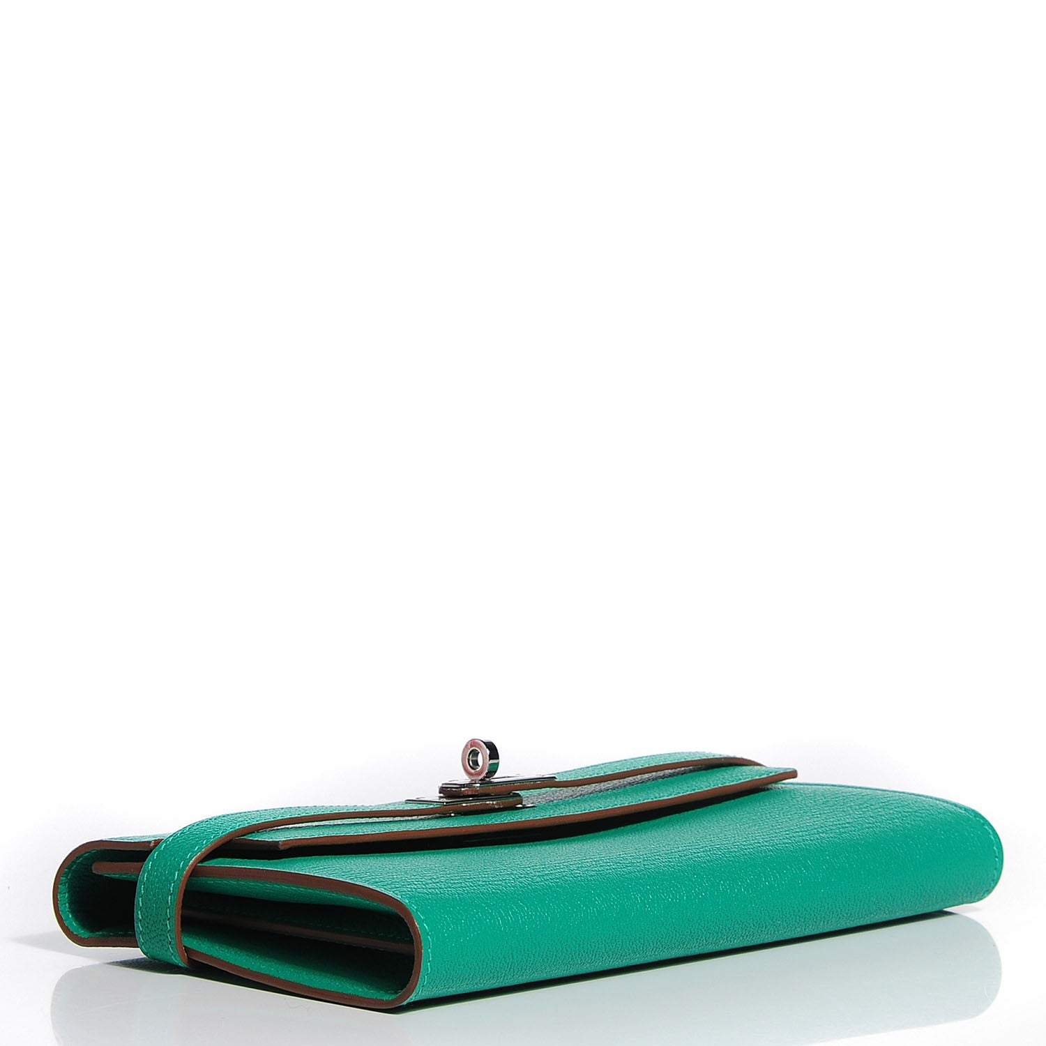 Hermes Chevre Mysore Kelly Longue Wallet Menthe 4 of 16