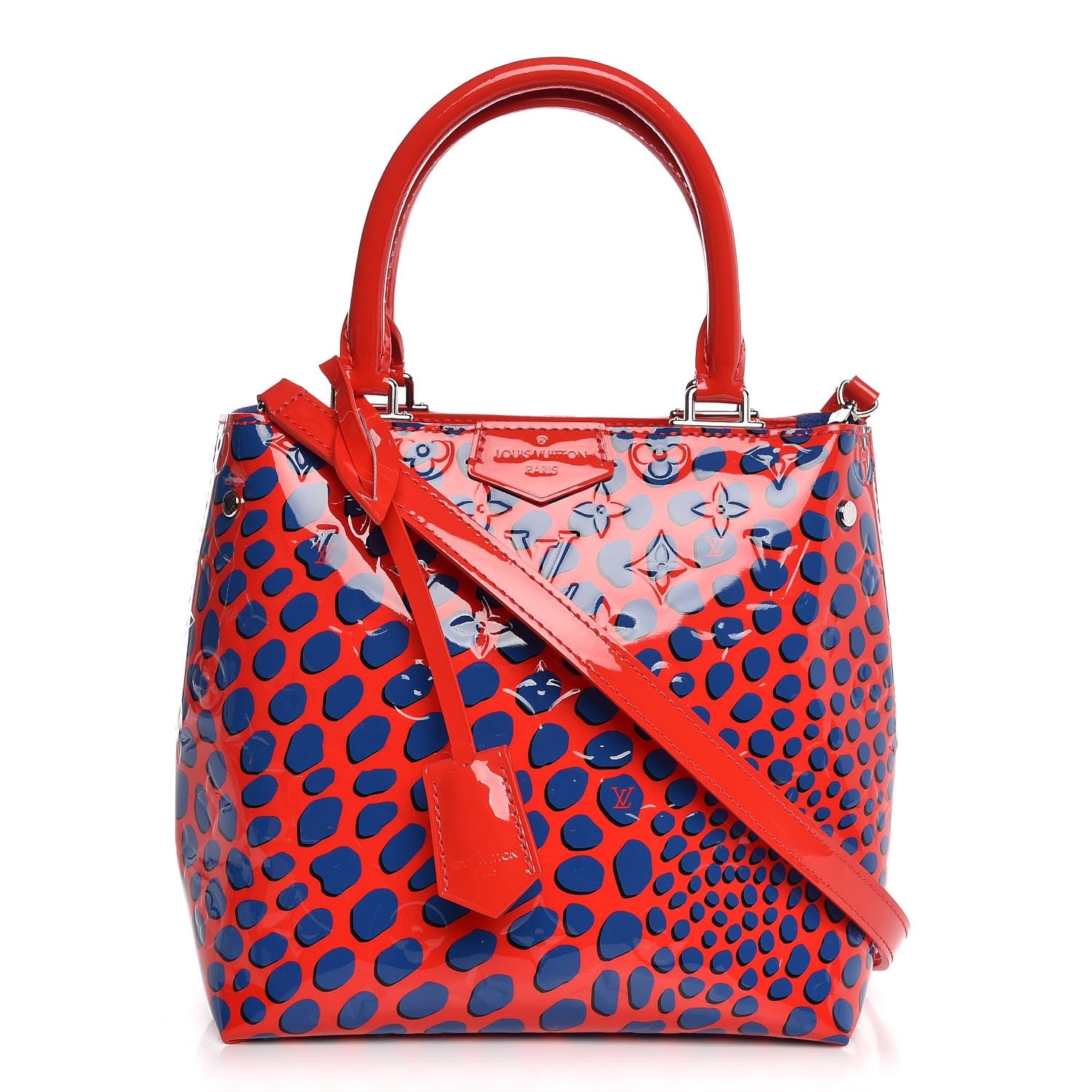 Louis Vuitton Vernis Jungle Dots Open Tote Coquelicot Denim 1 of 8