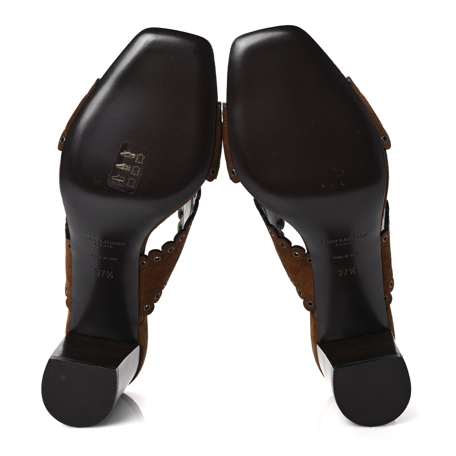 Saint Laurent Suede Eyelet LouLou 70 Mules 37.5 Land 5 of 8