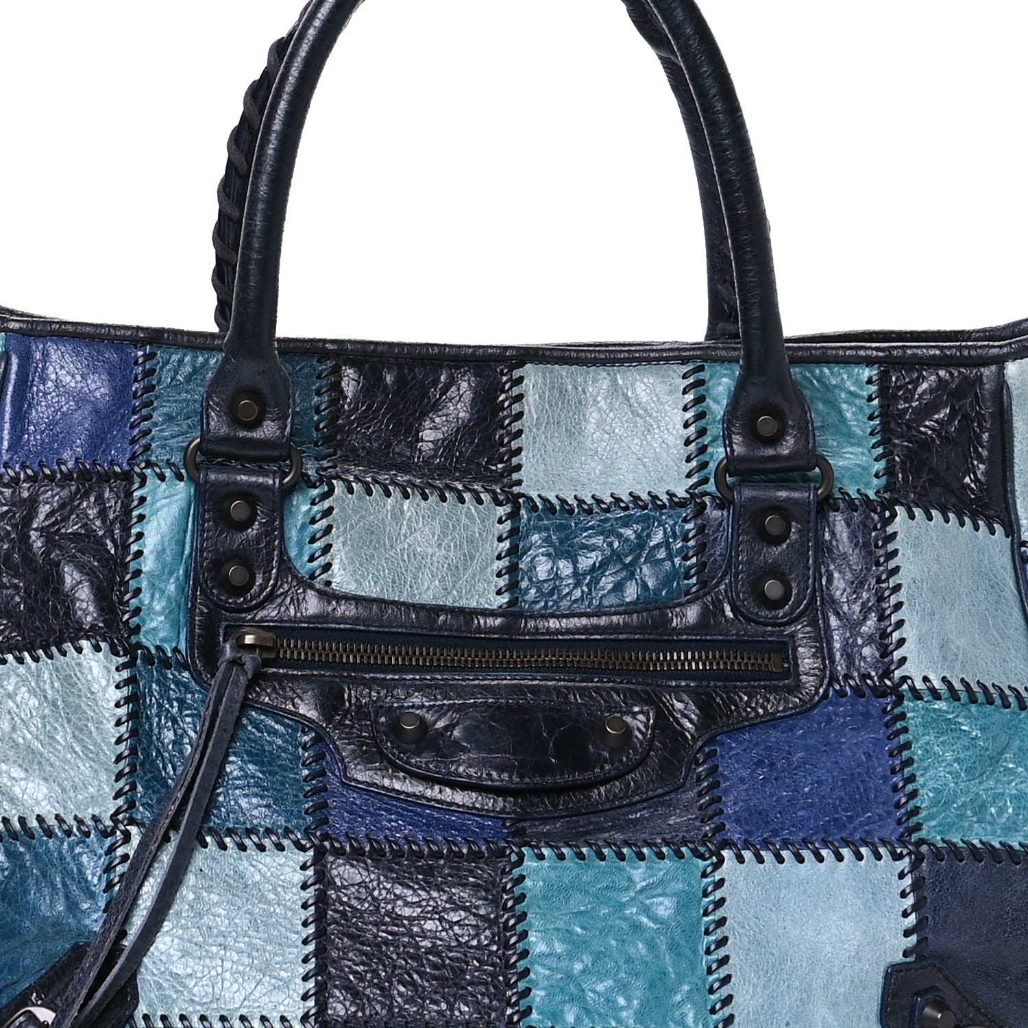 Balenciaga Patchwork Large Sunday Tote Bleu Multicolor 9 of 15