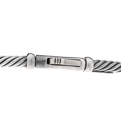 David Yurman Sterling Silver 14K Yellow Gold Blue Topaz Hampton Cable Choker Necklace 4 of 5
