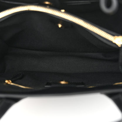 Burberry Derby Calfskin House Check Medium Banner Tote Black 6 of 14