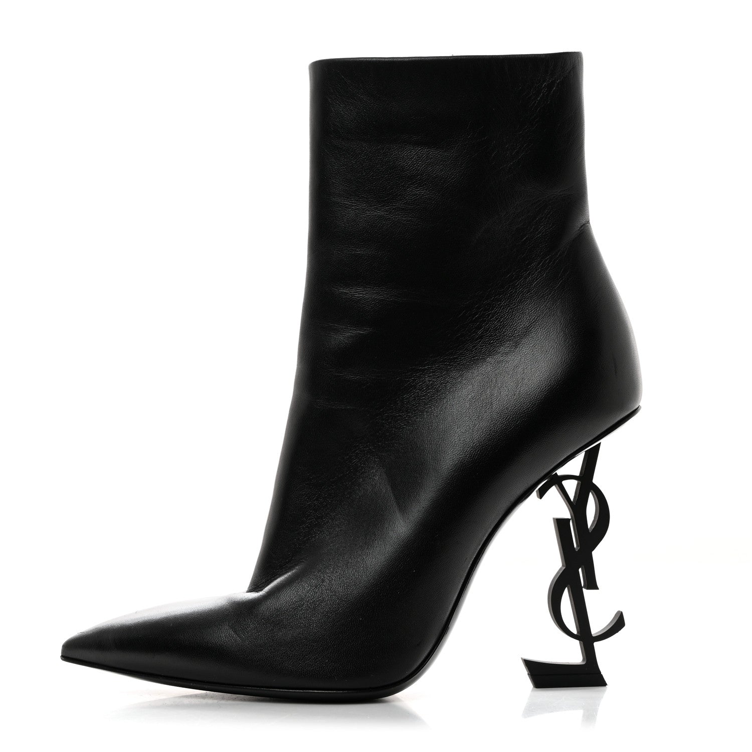 Saint Laurent Calfskin Opyum Ankle Boots 38.5 Black 1 of 8