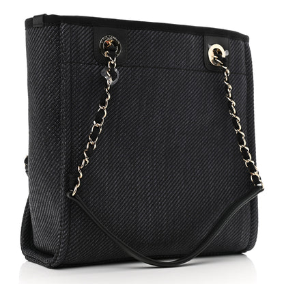 Chanel Lurex Straw Mini Deauville Tote Black 2 of 10