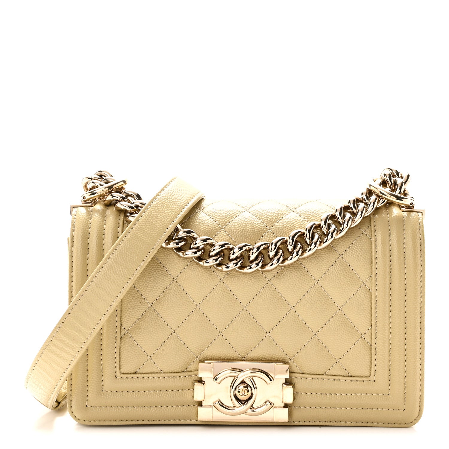 Chanel Caviar Quilted Small Boy Flap Beige 1 of 10