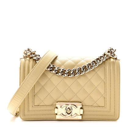 Chanel Caviar Quilted Small Boy Flap Beige 1 of 10