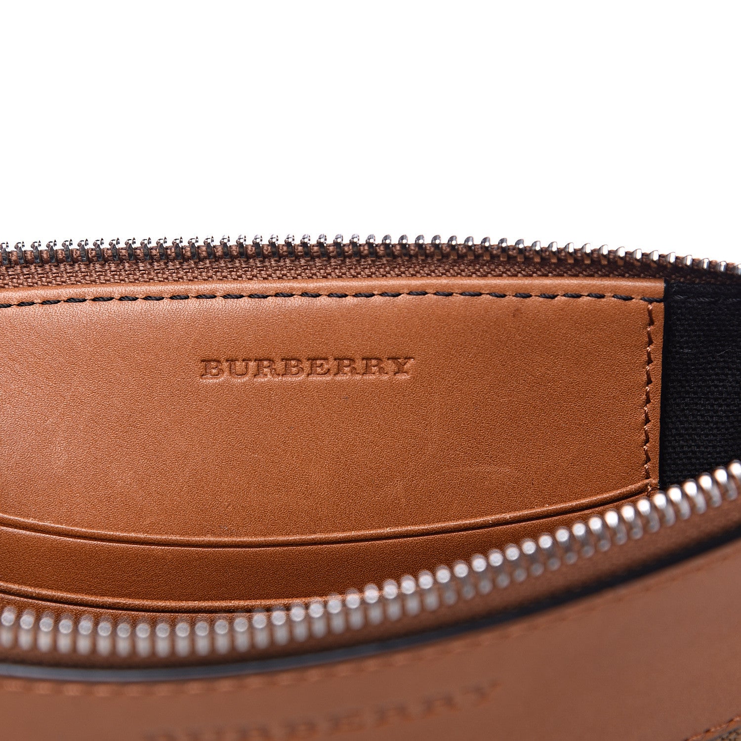 Burberry Mega Check Peyton Crossbody Clutch Bag Saddle Brown 5 of 12