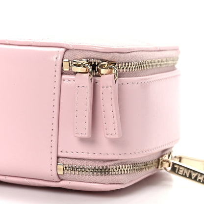 Chanel Glazed Calfskin Quilted Small Top Handle Vanity Case Light Pink 10 of 10
