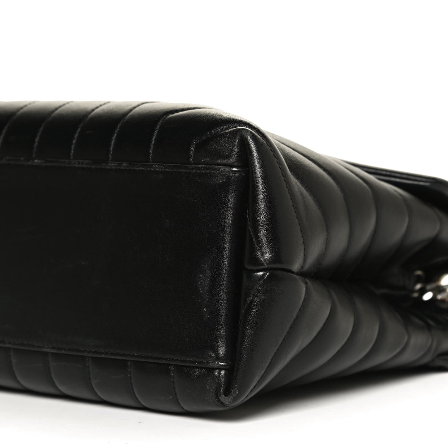 Calfskin Y Quilted Monogram Medium Loulou Chain Satchel Black