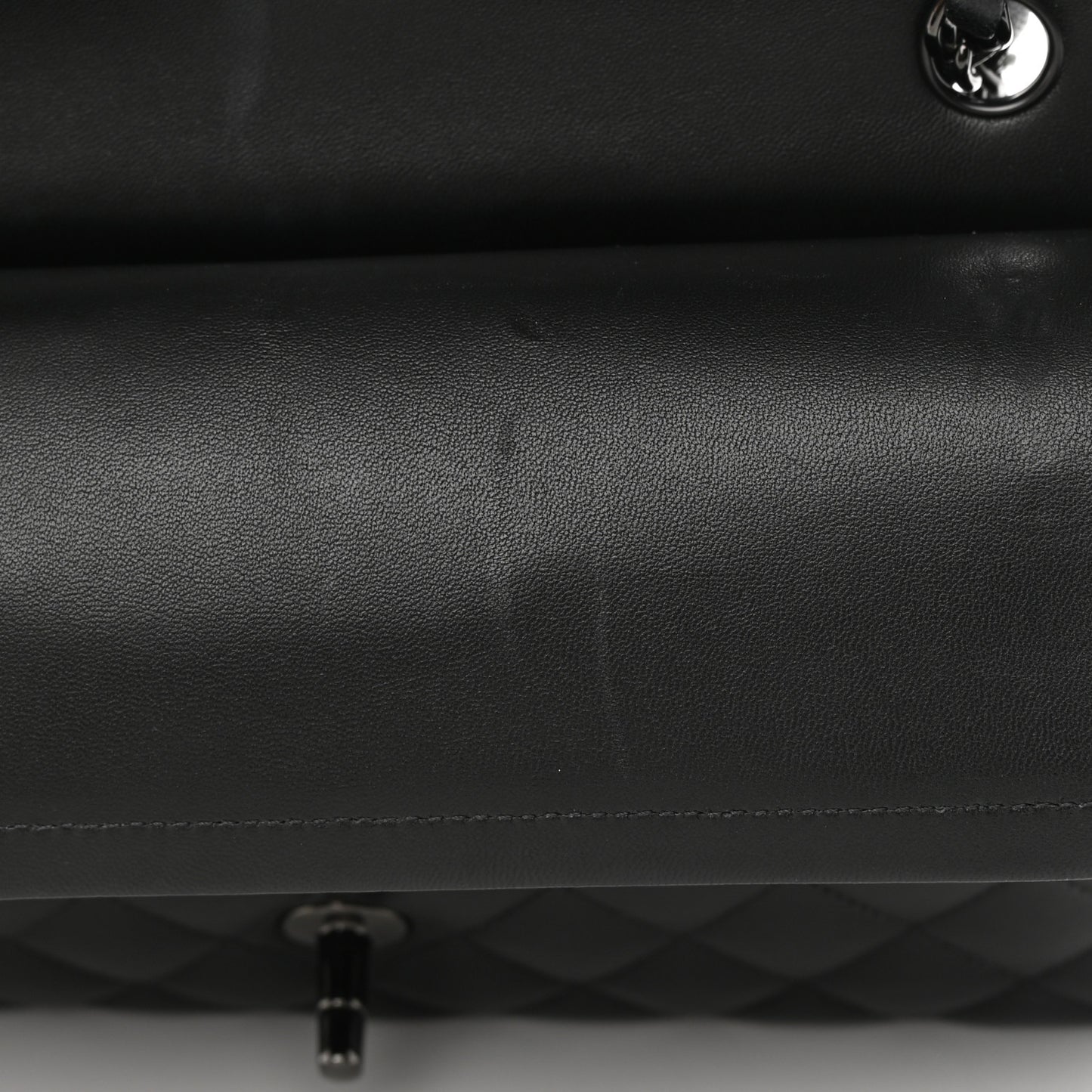 Lambskin Quilted Medium Double Flap So Black