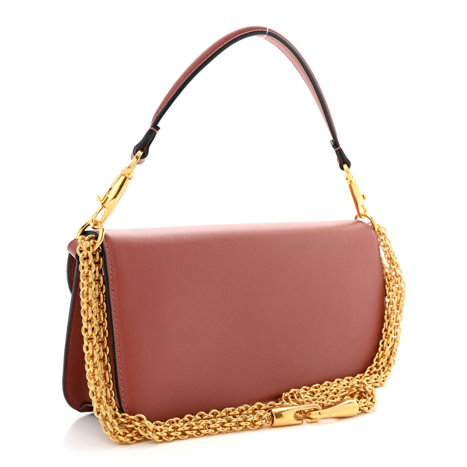 Valentino Garavani Calfskin Vlogo Loco Shoulder Bag Gingerbread 3 of 11