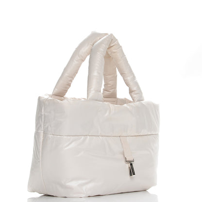 Chanel Nylon Tweed Printed Medium Coco Cocoon Reversible Tote White 5 of 12