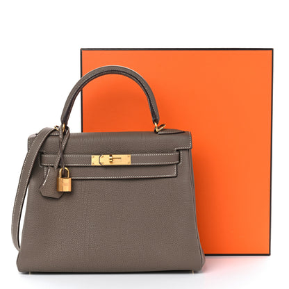 Hermes Togo Kelly Retourne 28 Etoupe 11 of 11
