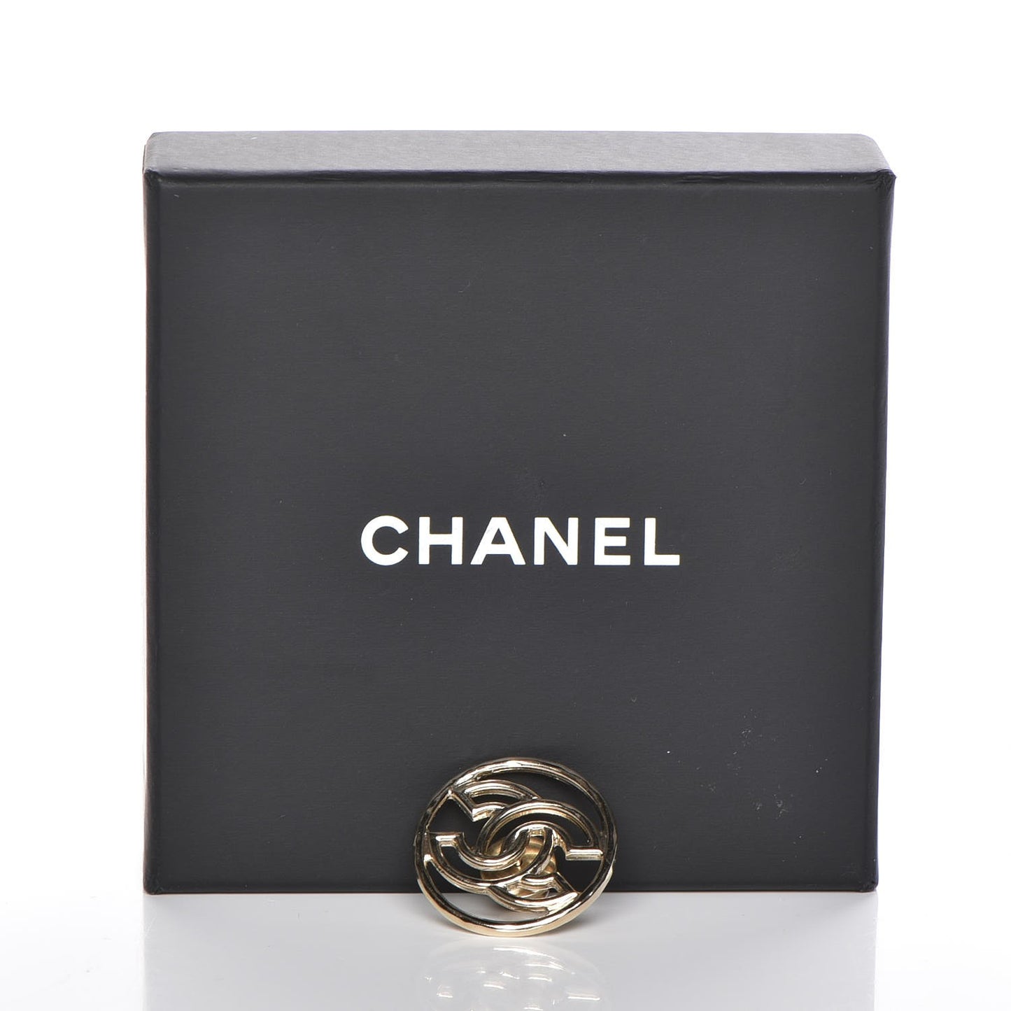Metal CC Brooch Light Gold