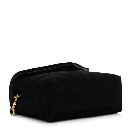 Saint Laurent Suede Y Quilted Monogram Toy Loulou Crossbody Bag Black 4 of 9
