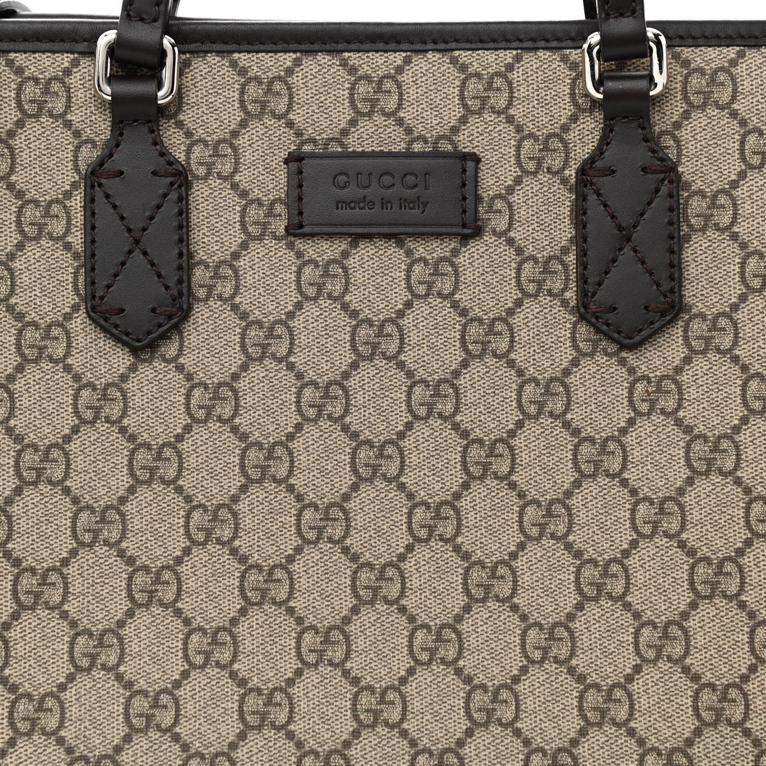 Gucci GG Supreme Monogram Medium Zippered Tote Dark Brown 8 of 11