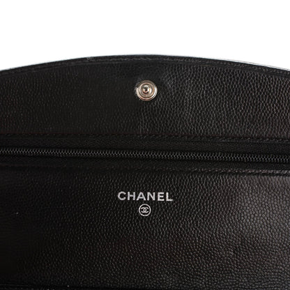 Chanel Caviar Sevruga Wallet On Chain WOC Black 5 of 8
