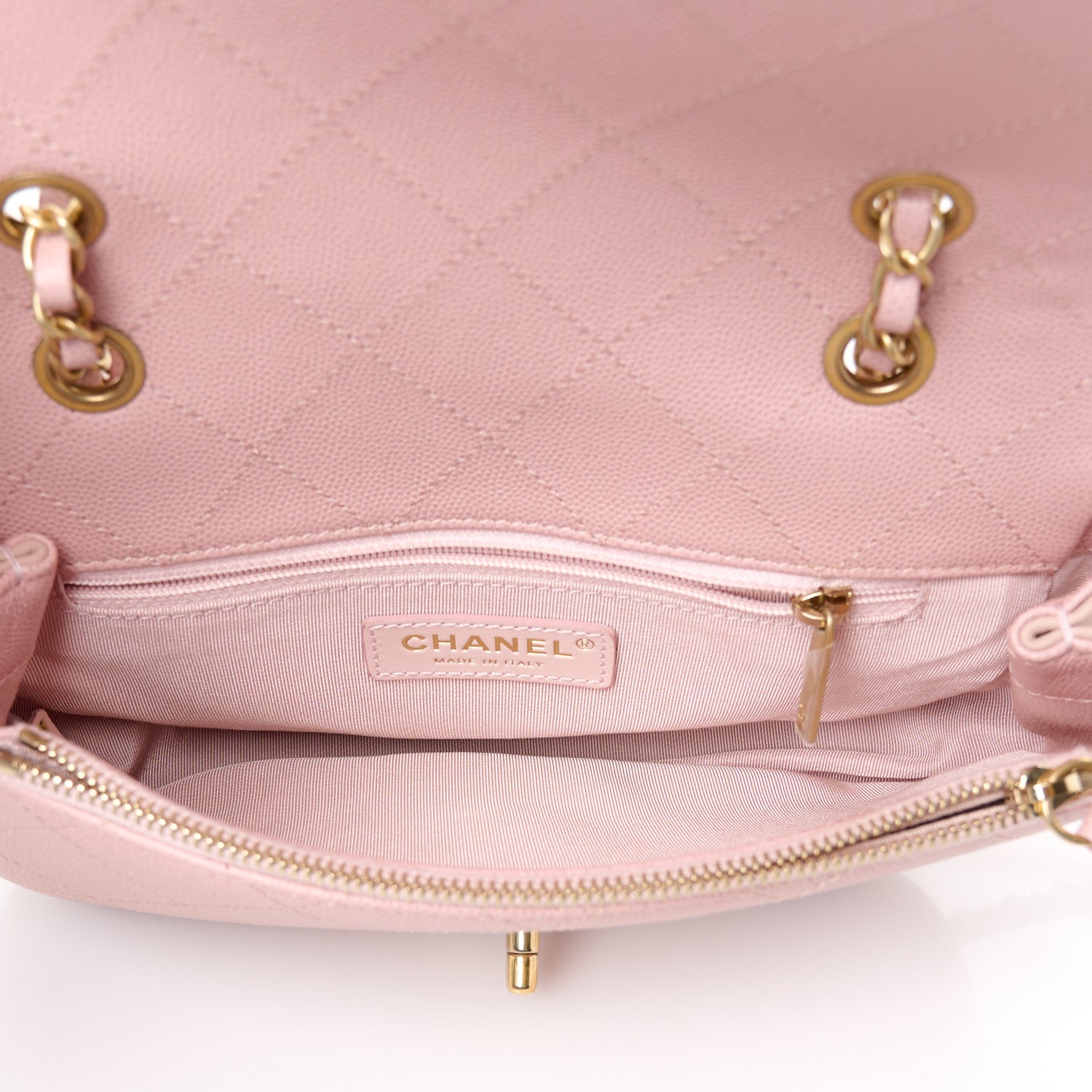 Chanel Lambskin Caviar Lovely Chains Flap Shoulder Bag Pink 5 of 12