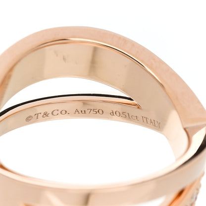 Tiffany 18K Rose Gold Diamond Atlas X Wide Ring 53 6.5 4 of 5