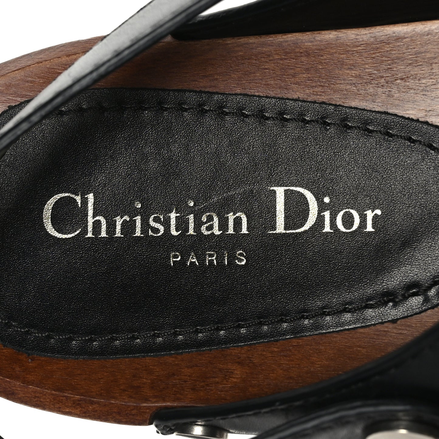 Calfskin Diorquake 20mm Slingback Clogs 40 Black