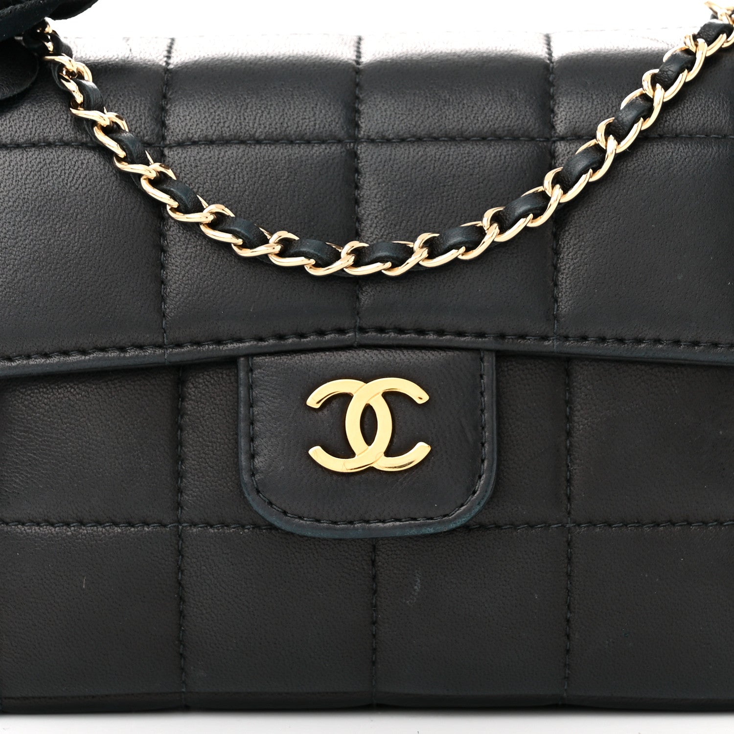 Chanel Lambskin Quilted Mini Chocolate Bar Camellia Flap Black 8 of 10
