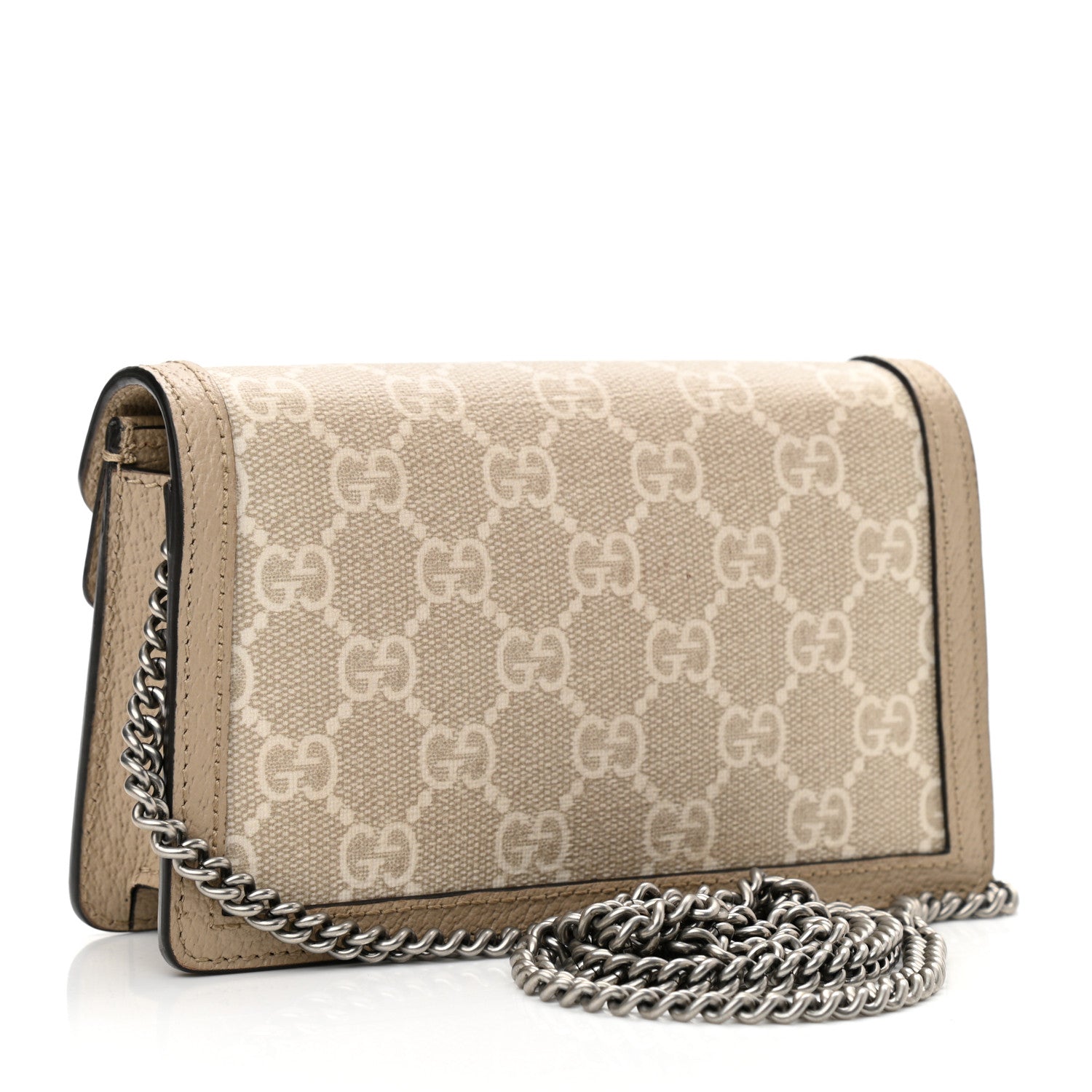 Gucci GG Supreme Monogram Textured Dollar Calfskin Super Mini Dionysus Shoulder Bag Beige Mystic White Oatmeal 3 of 14