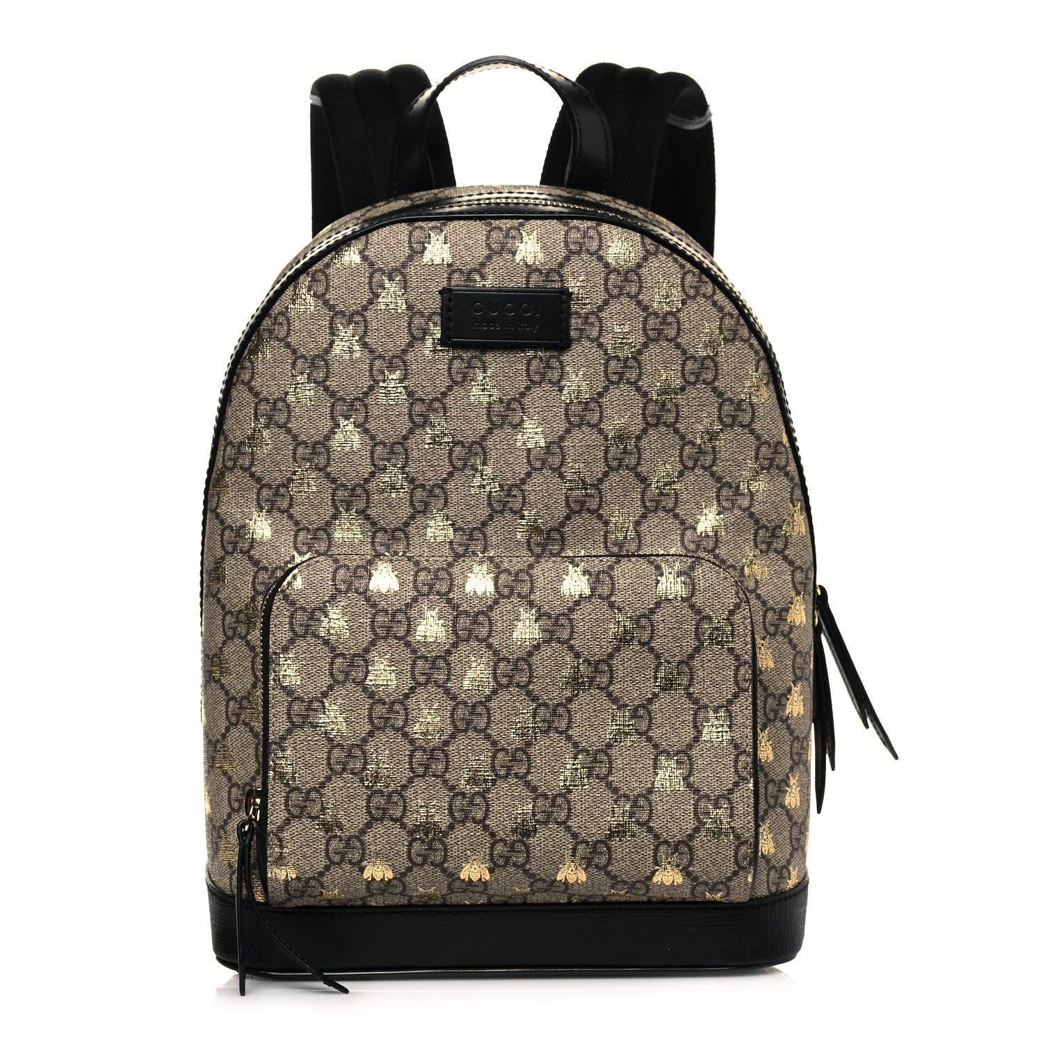 Gucci GG Supreme Monogram Bees Print Small Day Backpack Beige Oro Black 1 of 12