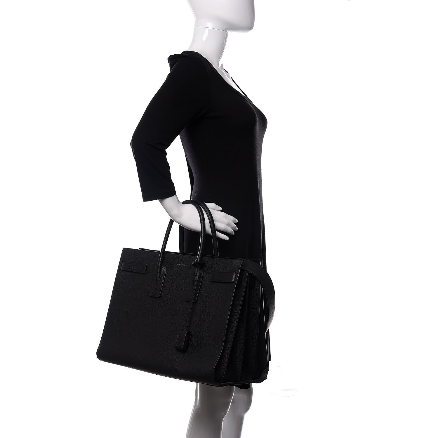 Saint Laurent Grained Calfskin Large Sac De Jour Carryall Black 3 of 10