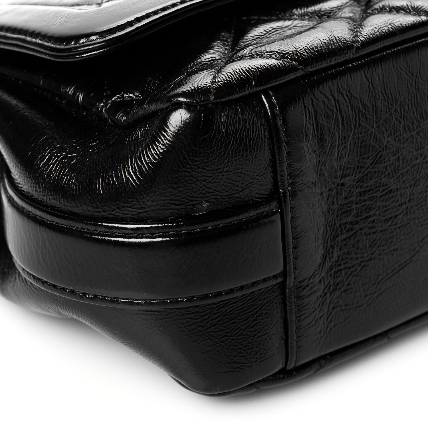 Chanel Crumpled Glazed Lambskin Quilted Small Flap Black 9 of 12