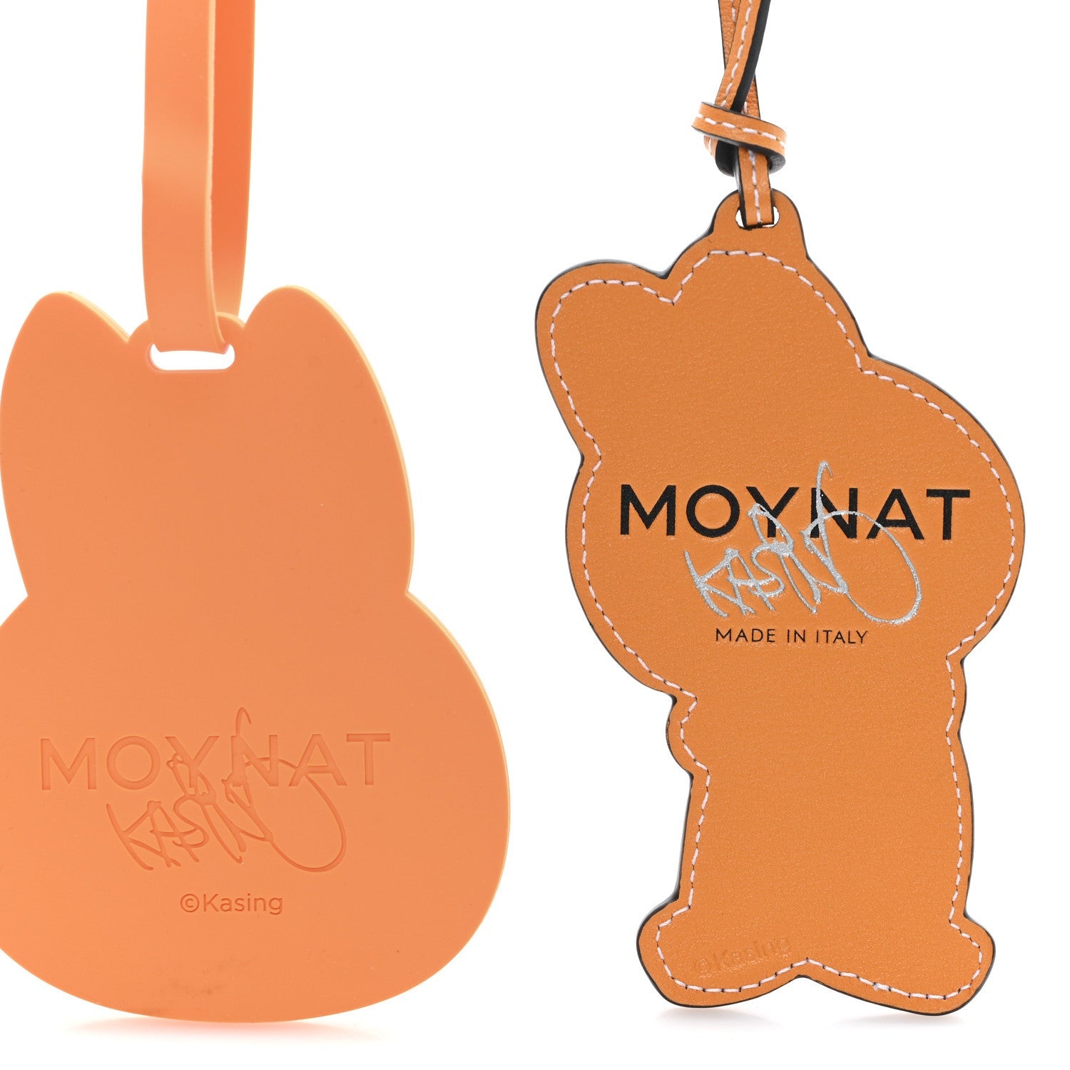 Moynat X KASING LUNG Calfskin Rubber Labubu Bag Charm Orange 3 of 3