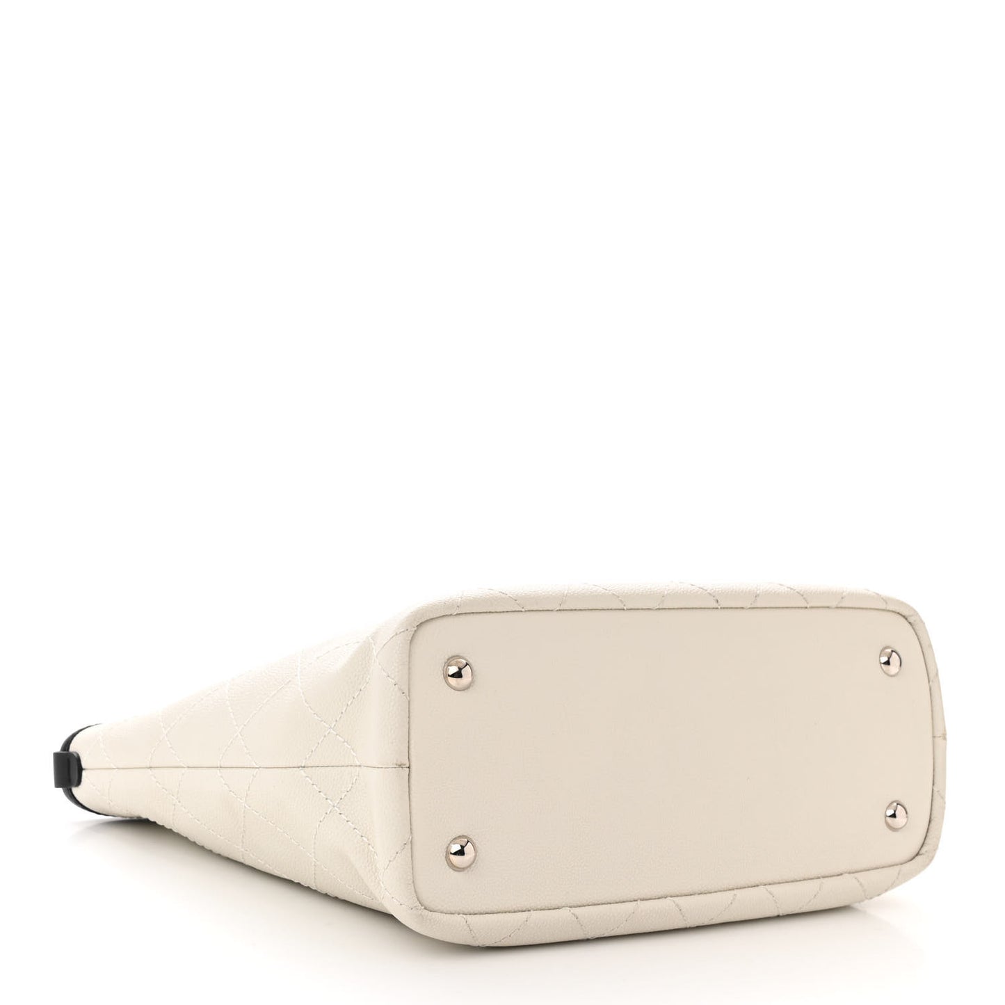 Grained Calfskin Shopping Fever Tote White