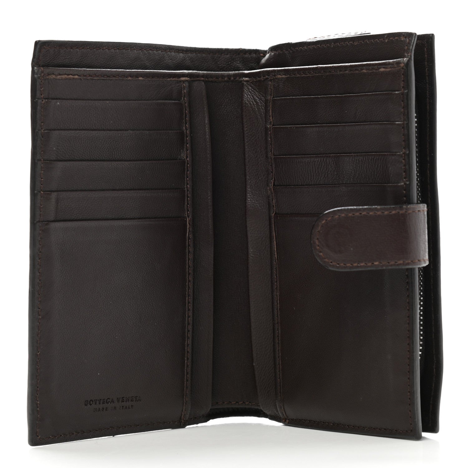 Bottega Veneta Nappa Intrecciato Continental Snap Wallet Brown Coffee 5 of 11