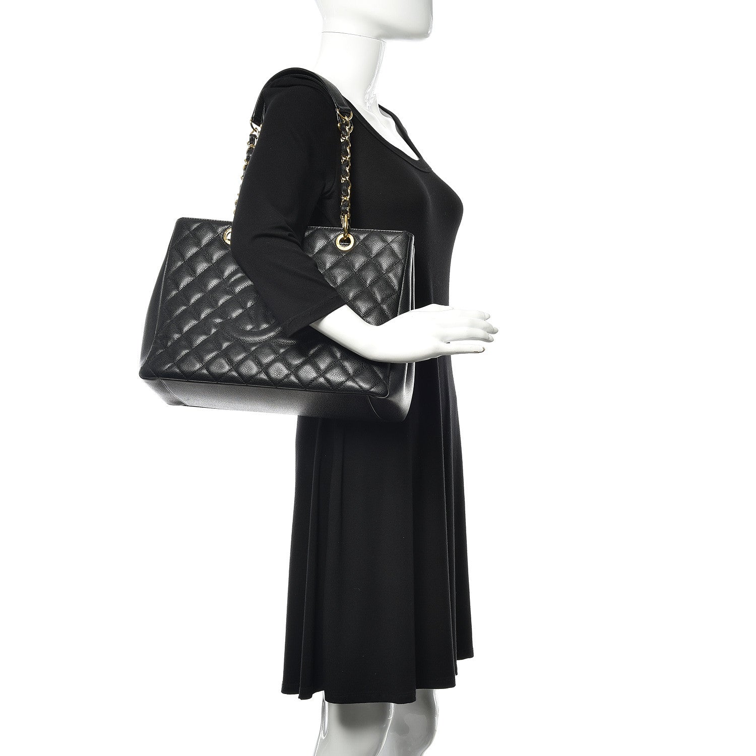 Chanel Caviar Quilted Grand Shopping Tote GST Black 2 of 12