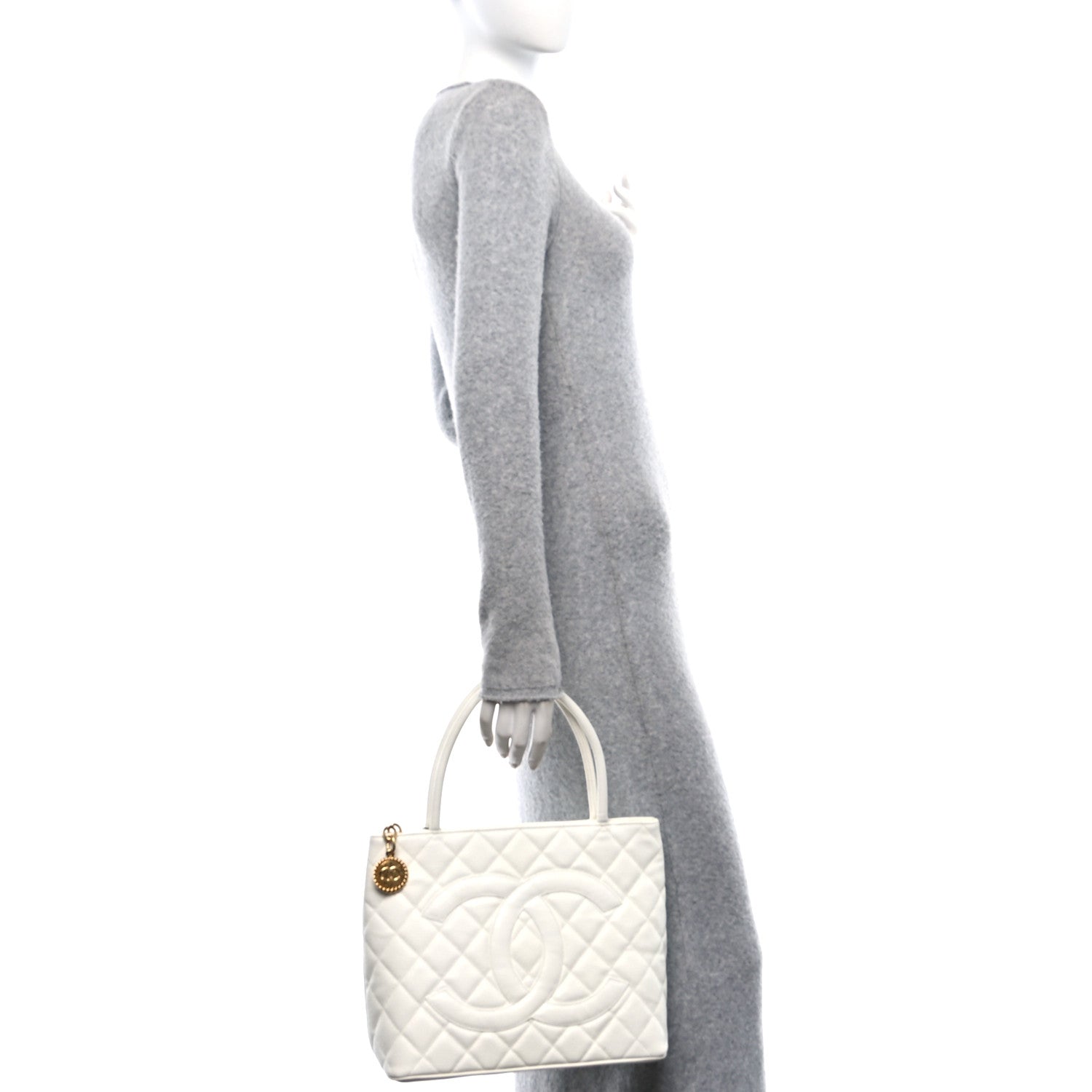 Chanel Caviar Quilted Medallion Tote White 2 of 11