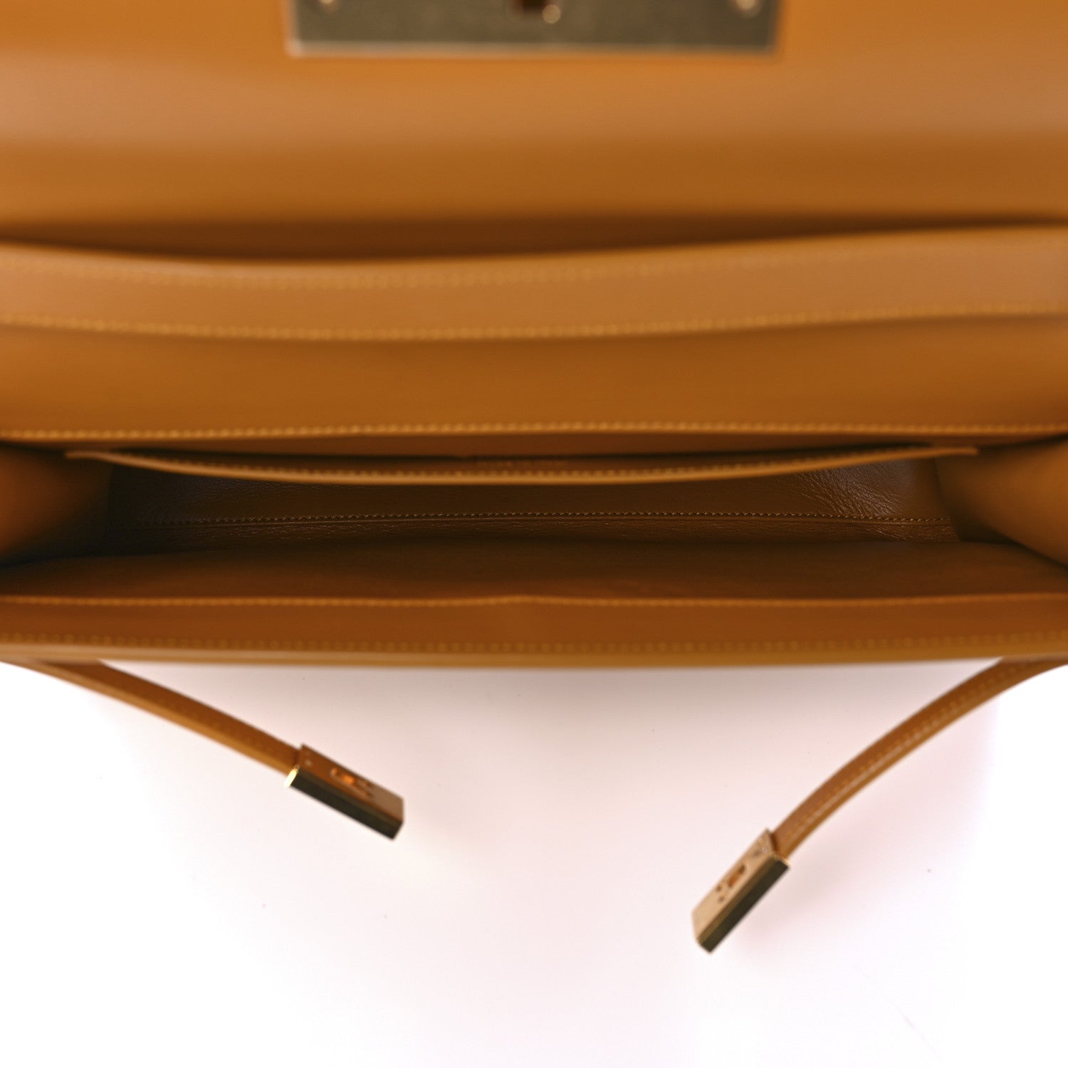 Saint Laurent Smooth Calfskin Manhattan Baguette Cheddar 4 of 9