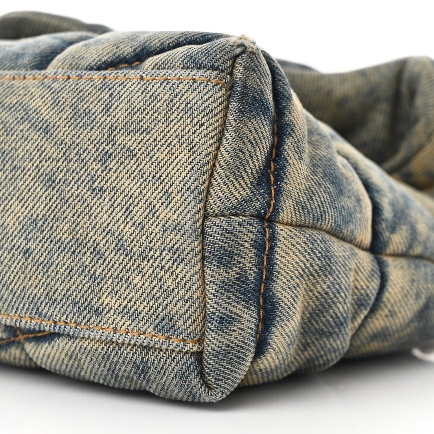 Saint Laurent Denim Quilted Toy Loulou Puffer Monogram Chain Satchel Blue Cinnamon 10 of 11