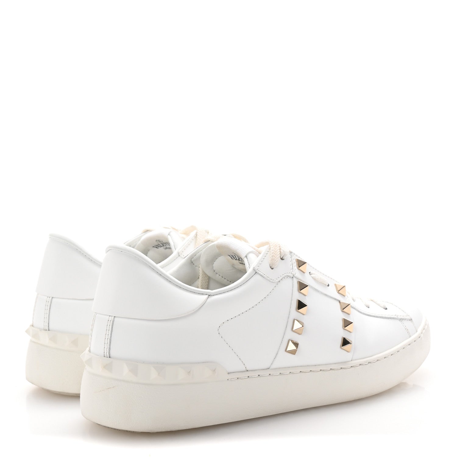 Valentino Garavani Calfskin Rockstud Untitled Open Sneakers 39 White 5 of 10