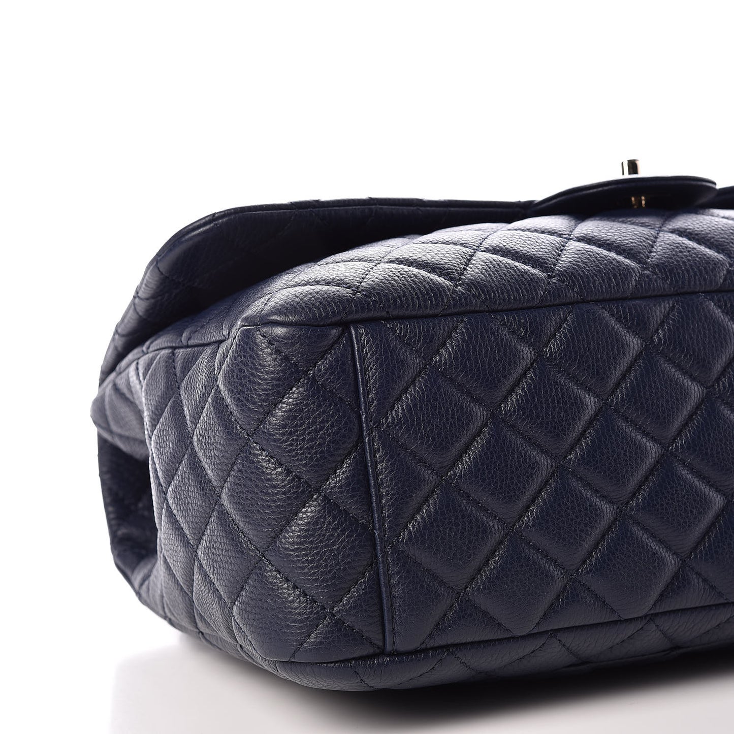 Calfskin Quilted Small XXL Travel Flap Bag Navy